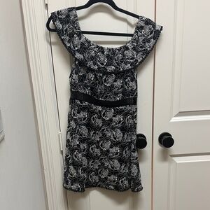 J.O.A. Black and White Floral Mini Dress